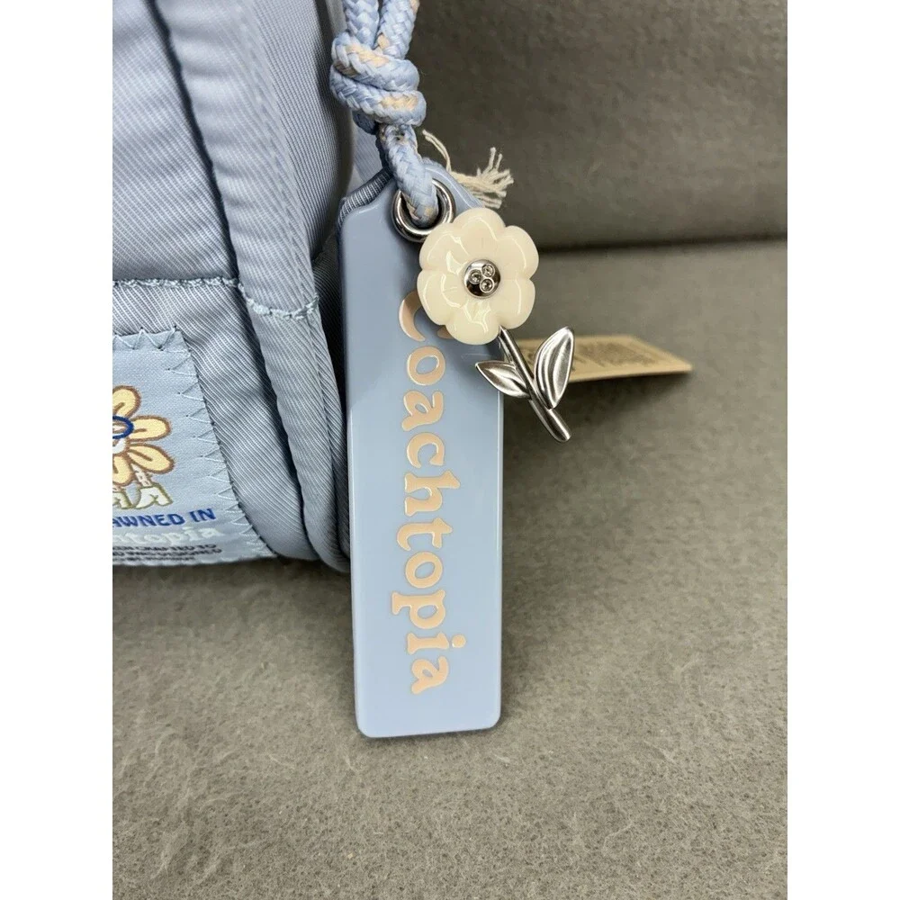 Coach Coachtopia Mini Puffy Tote Light Twilight Blue NWT Mushroom Patch Bag